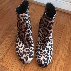 Leopard print booties
